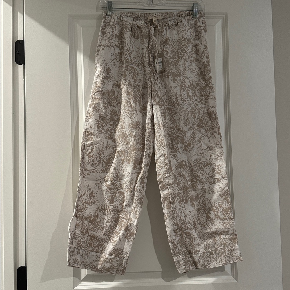 Women’s Petite Haven Well Within by Talbots Beige Linen Pajama Bottom